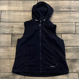 Eddie Bauer Black Hooded Vest
